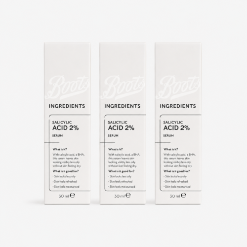 Boots Salicylic Acid 2% Serum – BHA Exfoliating & Clarifying Serum (30ml)