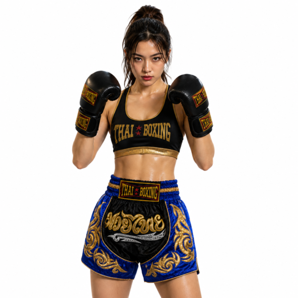Royal Blue & Black Muay Thai Shorts